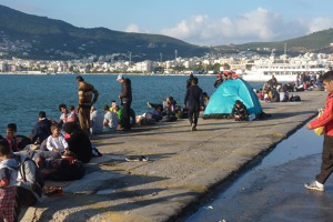 Ráno v přístavu Mytilini na Lesbosu